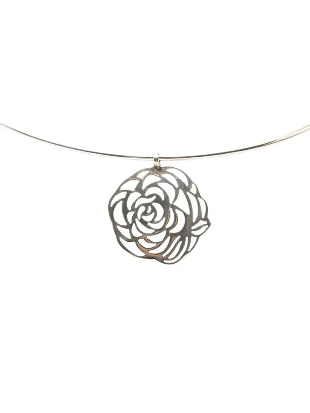 Chanel Camellia Pendant Necklace Metal #234123C88B